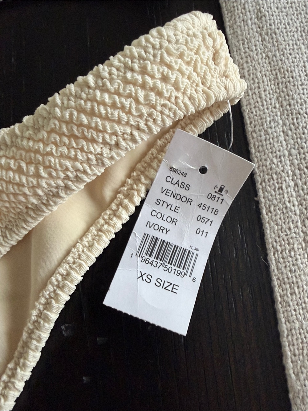 PacSun Cream Textured Triangle Bikini Set - Neutral Cream - Picture 2 of 7